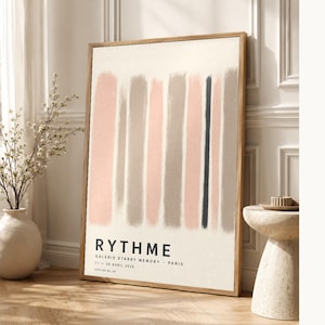Rytm | Abstrakcyjna sztuka ścienna | Nowoczesny plakat galeryjny | Minimalistyczny wydruk | Wydruk i wysyłka zdjęcie 1