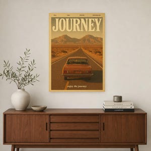 Cartel retro del viaje | Impresión de arte de pared vintage de los años 70 | Impresión de revista estética ? Regalo de decoración retro de m imagen 3