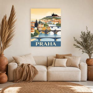 Póster de viaje vintage de Praga | Impresión de arte retro de la ciudad checa ? Decoración de pared de regalo de inauguración de la casa imagen 11