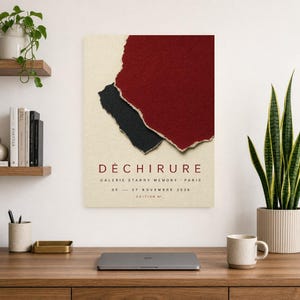 Träne | Abstrakte Wandkunst | Modernes Galerieposter | Minimalistischer Druck in Purpur und Schwarz | Gedruckt & Versand Bild 8
