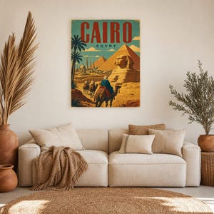 Kairo-Reiseposter | Vintage-Pyramiden-Druck | Ägyptische Wandkunst | Gedruckt & Versand Bild 7