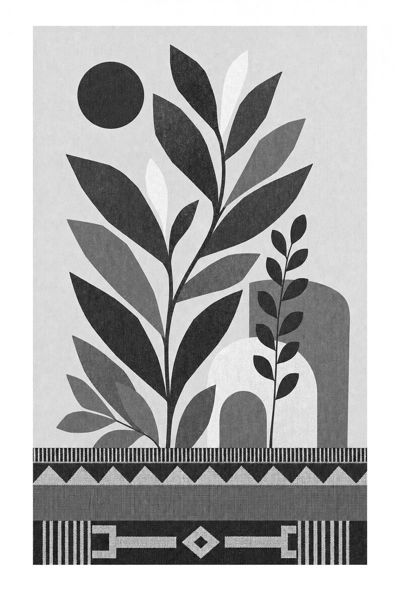 Afrohemian Botanical Wall Art Print | African Boho Plant Poster | Jade Terracotta Earth Tones | Organic Modern Wall Decor image 10