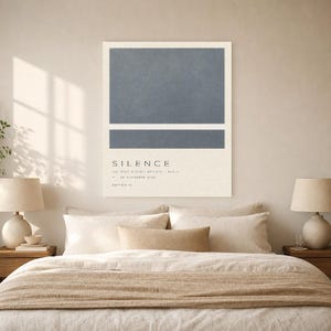 Cisza | Abstrakcyjna sztuka ścienna | Nowoczesny plakat galeryjny | Minimalistyczny wydruk | Wydruk i wysyłka zdjęcie 6