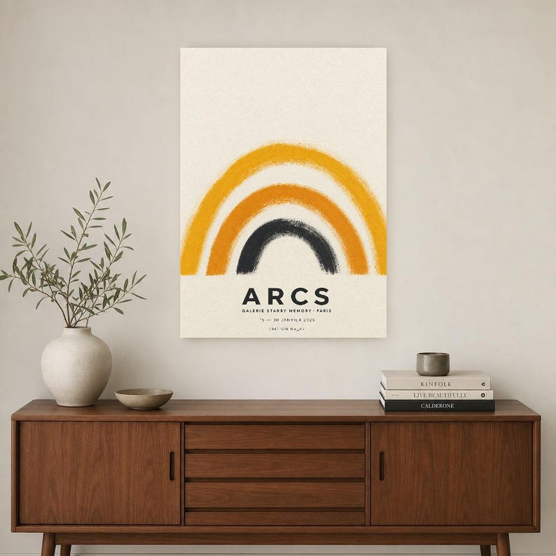 Fiocchi | Arte astratta da parete | Poster moderno da galleria | Stampa minimalista | Stampato e spedito immagine 2