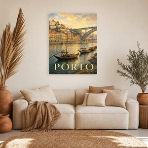 Porto Travel Poster | Soft Painting Portugal Wall Art | Named City Art Print | Printed & Shipped image 7