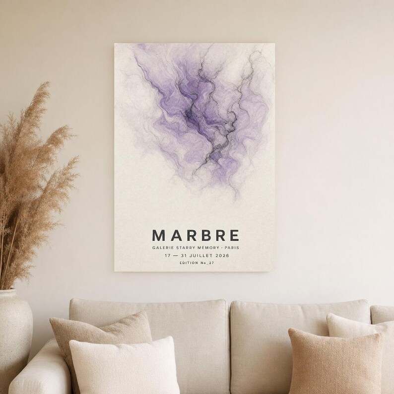 Mármol | Arte abstracto para pared | Póster de galería moderna | Impresión minimalista | Impreso y enviado imagen 4