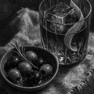 Red Negroni Olives Wall Art Print | Moody Aperitivo Still Life Poster | Bar Cart Decor Print | Cocktail Wall Art image 10