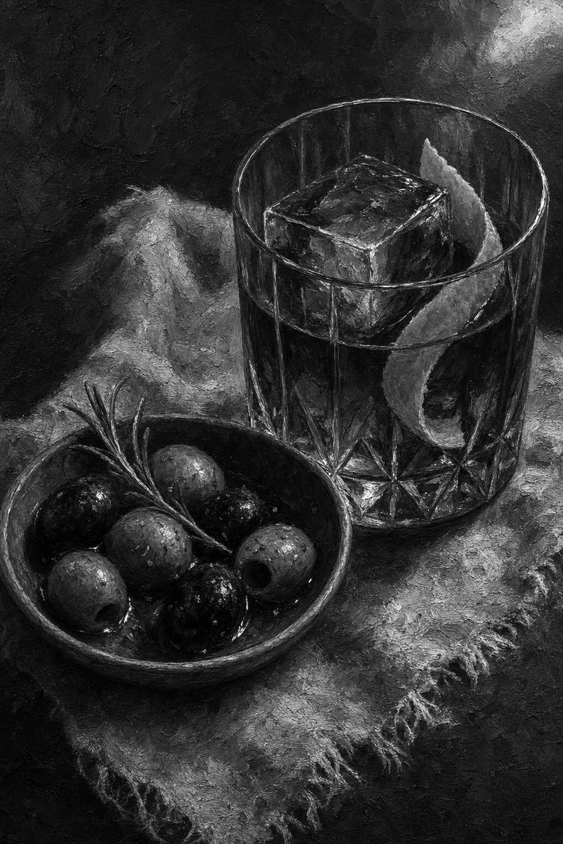 Red Negroni Olives Wall Art Print | Moody Aperitivo Still Life Poster | Bar Cart Decor Print | Cocktail Wall Art image 10