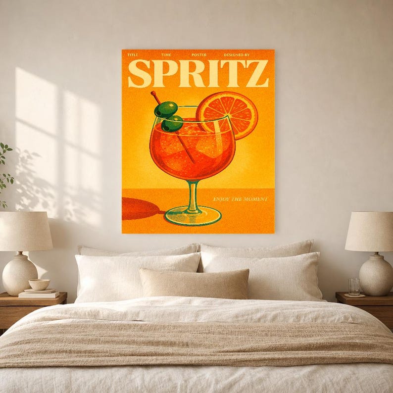 Spritz Retro Poster | Vintage 70er Jahre Wandkunstdruck | Ästhetischer Magazindruck | Mid-Century-Retro-Dekor-Geschenk Bild 6