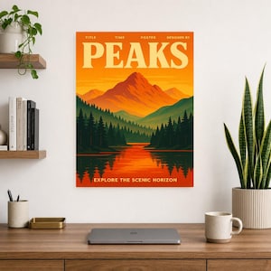 Peaks Retro Poster | Vintage 70s Wall Art Print | Aesthetic Magazine Print | Mid Century Retro Decor Gift image 10