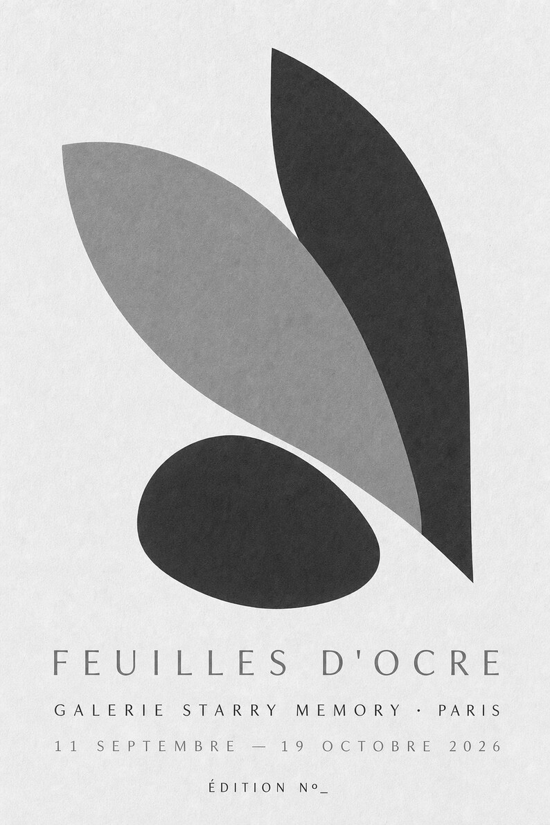Ocher Leaves | Abstract Wall Art | Modern Gallery Poster | Ocher and Green Minimalist Print | Printed & Shipped image 10