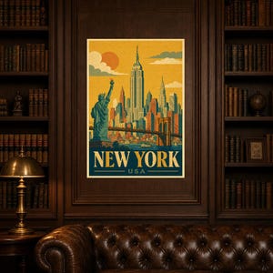 Vintage New York Skyline image 5