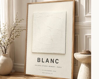 Blanco | Arte abstracto para pared | Póster de galería moderno | Impresión minimalista | Impreso y enviado