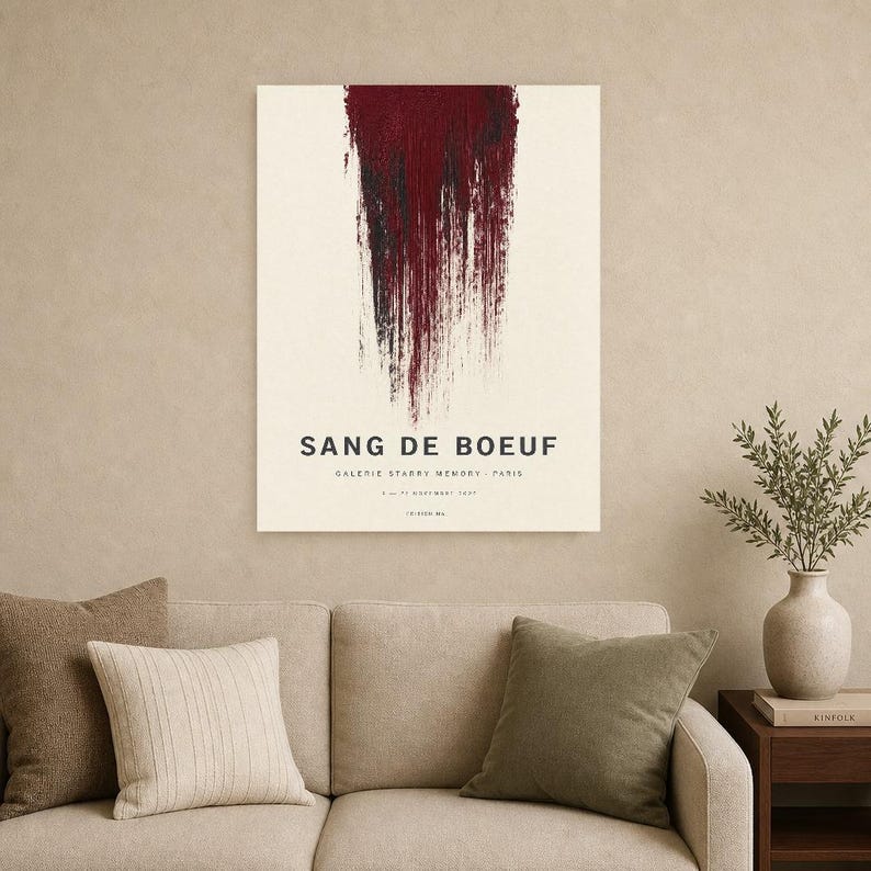 Ox Blood | Abstract Wall Art | Modern Gallery Poster | Minimalist Print | Printed & Shipped image 9