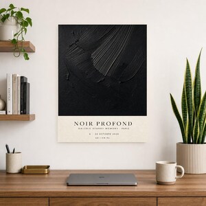 Noir Profond | Abstrakcyjna Czarna Sztuka ścienna | Nowoczesny Plakat Galeria | Minimalistyczny Druk zdjęcie 8