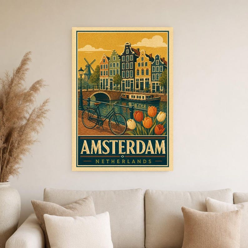 Vintage Amsterdam Canal image 4