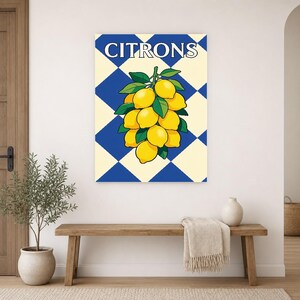 Lemon Kitchen Wall Art Print | Retro Bistro Citrus Poster | French Maximalist Kitchen Print | Dining Room Decor image 16