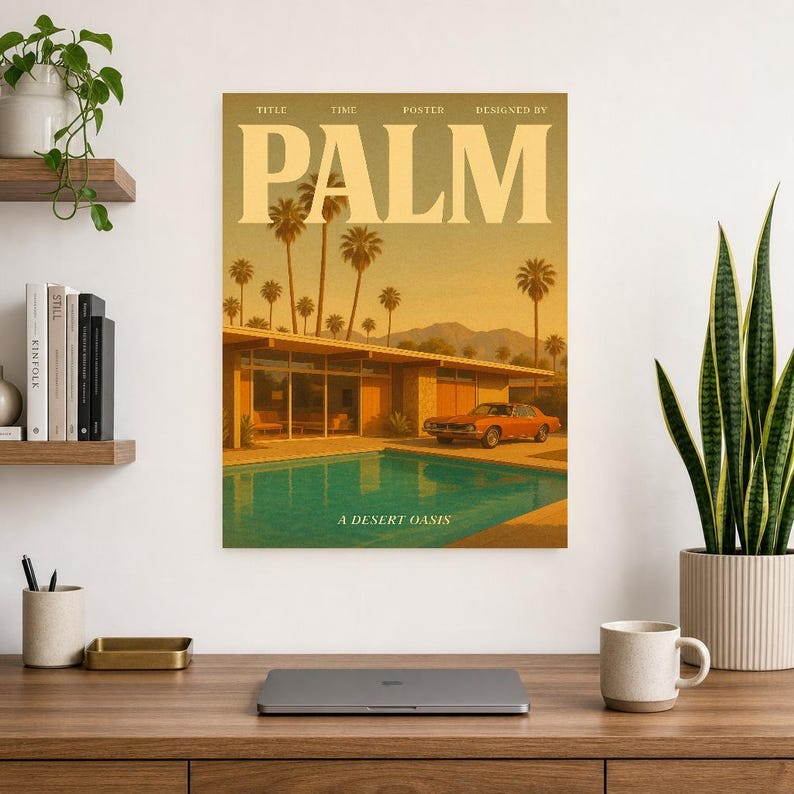 Palm Retro Poster | Vintage 70s Wall Art Print | Aesthetic Magazine Print | Mid Century Retro Decor Gift image 13