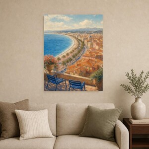 Nice Travel Poster | French Soft Painting Riviera Wall Art | Cote d'Azur Coastal Print | Printed and Shipped image 9