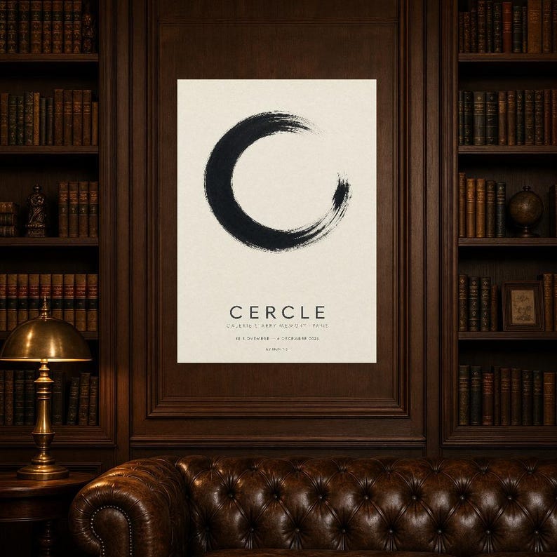 Koło | Abstrakcyjna sztuka ścienna | Nowoczesny plakat galeryjny | Minimalistyczny wydruk | Wydruk i wysyłka zdjęcie 5