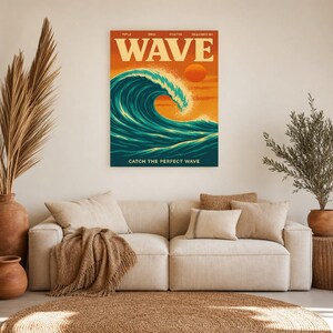Wave Retro Poster | Vintage 70s Wall Art Print | Aesthetic Magazine Print | Mid Century Retro Decor Gift image 11
