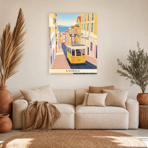 Lisbon Vintage Travel Poster | Retro Portugal City Art Print | Housewarming Gift Wall Decor image 8