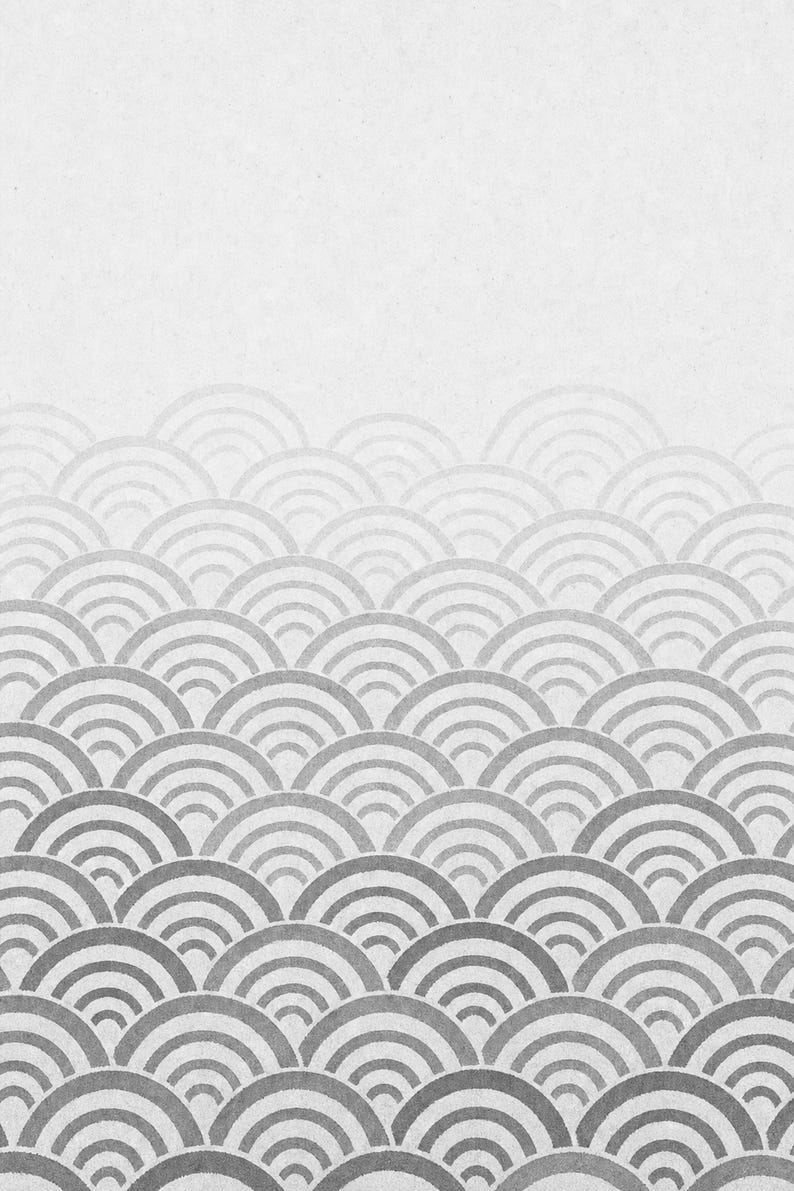 Set da parete neutro per la galleria Japandi Wall Art | Onde Seigaiha di salvia di sabbia | Stampa Wabi Sabi immagine 13