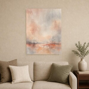 Dusty Rose Abstract Wall Art Print | Terracotta Color Field Print | Clay Pink Watercolor Poster | Boho Minimalist Living Room Decor image 9