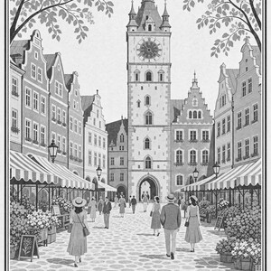 Cream Vintage Travel Wall Art Set | European City Poster | Gallery Wall Print image 10