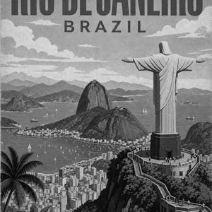 Rio de Janeiro Travel Poster | Vintage Rio Print | Brazilian Wall Art | Printed & Shipped image 10