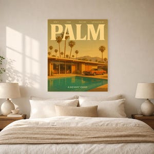 Palm Retro Poster | Vintage 70s Wall Art Print | Aesthetic Magazine Print | Mid Century Retro Decor Gift image 9