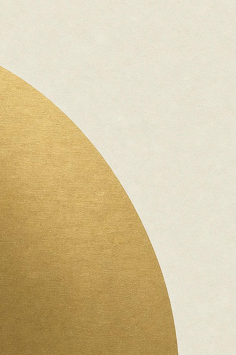Quartier | Arte Mural Abstracto Dorado | Poster Galeria Moderna | Impresion Geometrica Minimalista imagen 3