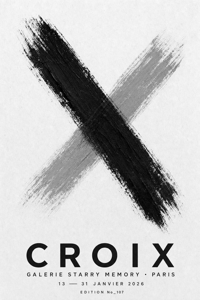 Cross | Abstract Wall Art | Modern Gallery Poster | Minimalist Print | Printed & Shipped image 8