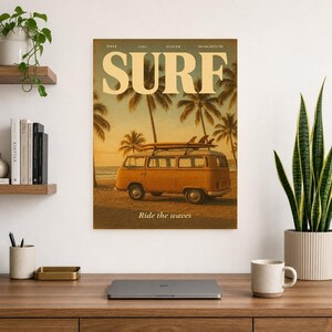 Surfing Retro Poster | Vintage 70s Wall Art Print | Aesthetic Magazine Print | Mid Century Retro Decor Gift image 13