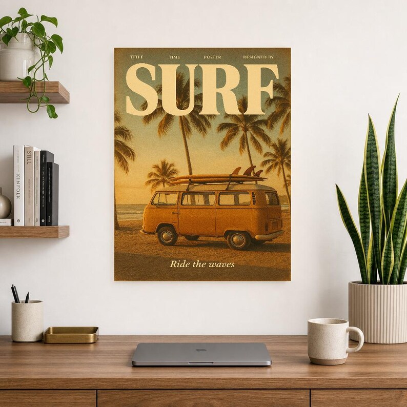 Surfing Retro Poster | Vintage 70s Wall Art Print | Aesthetic Magazine Print | Mid Century Retro Decor Gift image 13