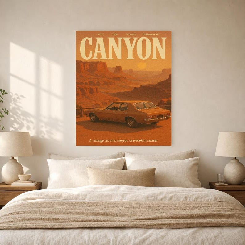 Canyon Retro Poster | Vintage 70s Wall Art Print | Aesthetic Magazine Print | Mid Century Retro Decor Gift image 6