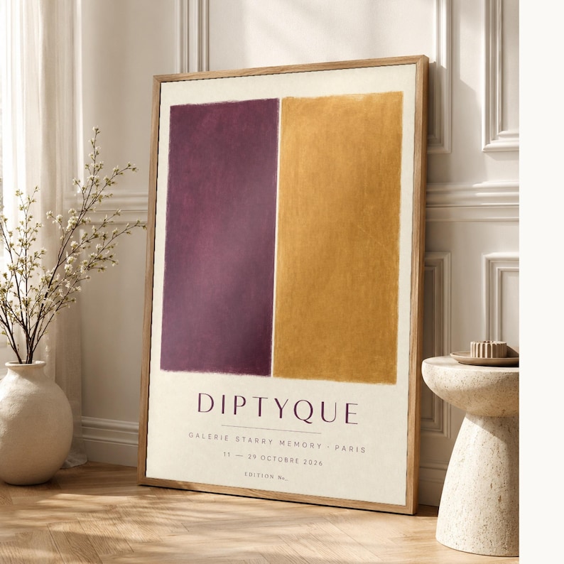 Díptico | Arte abstracto para pared | Póster de galería moderna | Impresión minimalista | Impreso y enviado imagen 1