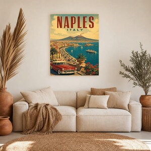 Naples Travel Poster | Vintage Vesuvius Print | Italian Wall Art | Printed & Shipped image 7