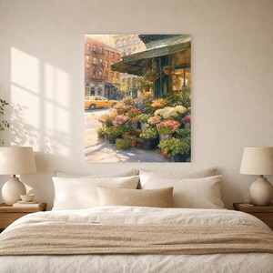 Póster del Mercado de Flores de Nueva York | Pintura suave para pared de Nueva York | Lámina floral de viaje | Impreso y enviado imagen 6