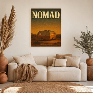 Nomad Retro Poster | Vintage 70s Wall Art Print | Aesthetic Magazine Print | Mid Century Retro Decor Gift image 8