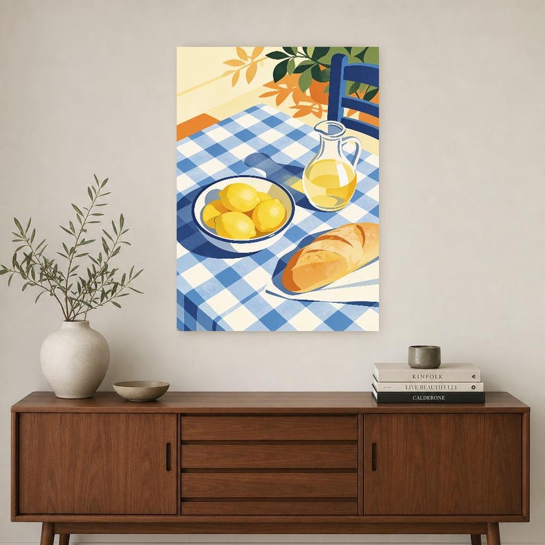 Mediterranean Lemon Kitchen Print | Dolce Vita Italian Wall Art Print | Dining Room Summer Decor image 3