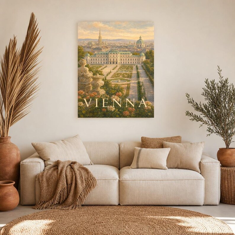 Vienna Travel Poster | Soft Painting Austria Wall Art | Named City Art Print | Printed & Shipped image 7