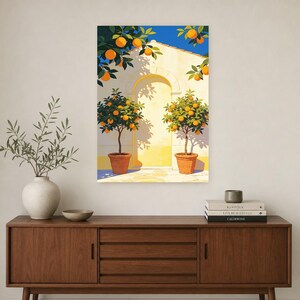 Mediterranean Orange Tree Kitchen Print | Dolce Vita Italian Wall Art Print | Dining Room Summer Decor image 3