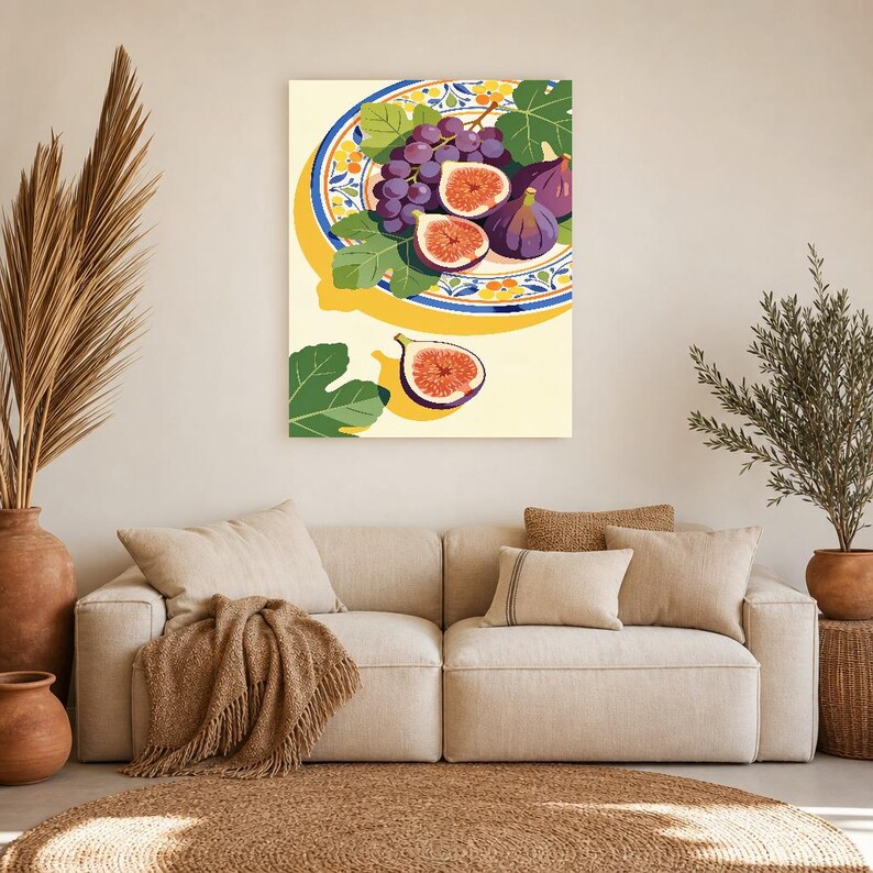 Impresión de cocina de higos mediterráneos ? Impresión de arte de pared italiana Dolce Vita | Decoración De Verano Del Comedor imagen 8