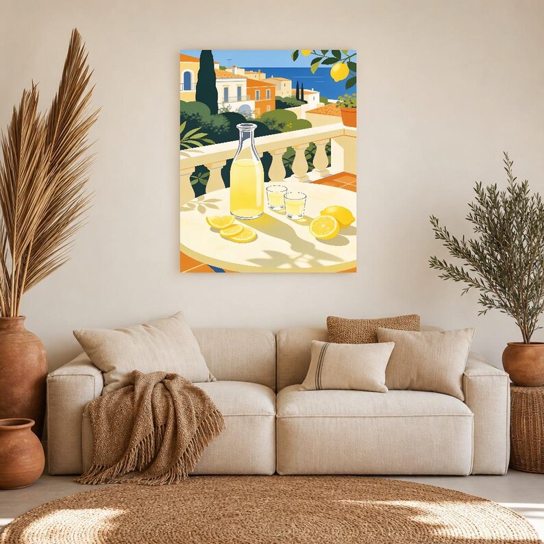 Mediterranean Limoncello Kitchen Print | Dolce Vita Italian Wall Art Print | Dining Room Summer Decor image 8