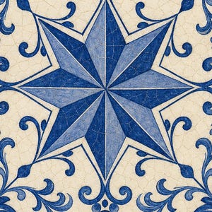 Lisbon Azulejo Tile Wall Art | Cobalt Blue Portuguese Maiolica Poster | Lisbon Travel Print | Mediterranean Kitchen Decor | Portugal Gift image 3