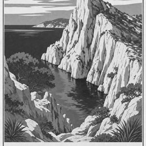 Calanques of Marseille Travel Poster | Vintage WPA Wall Art Print | French Riviera Print | Mediterranean Coast Decor | Provence Sea image 10