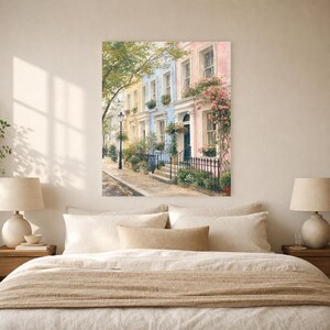 Notting Hill London Poster | Wandbild mit sanften Farben | Pastellfarbene Häuser | Gedruckt & Versand Bild 6