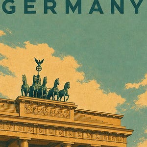 Berlin Travel Poster | Vintage Brandenburg Gate Print | Germany Wall Art | Printed & Shipped image 3