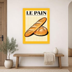 Brotküche Wand kunstdruck | Retro-Bistro-Bäckerei-Poster | Maximalistischer französischer Boulangerie-Druck | Esszimmer-Dekor Bild 16